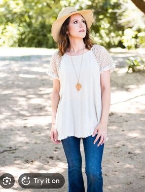 Umgee Linen Blouse Size XL